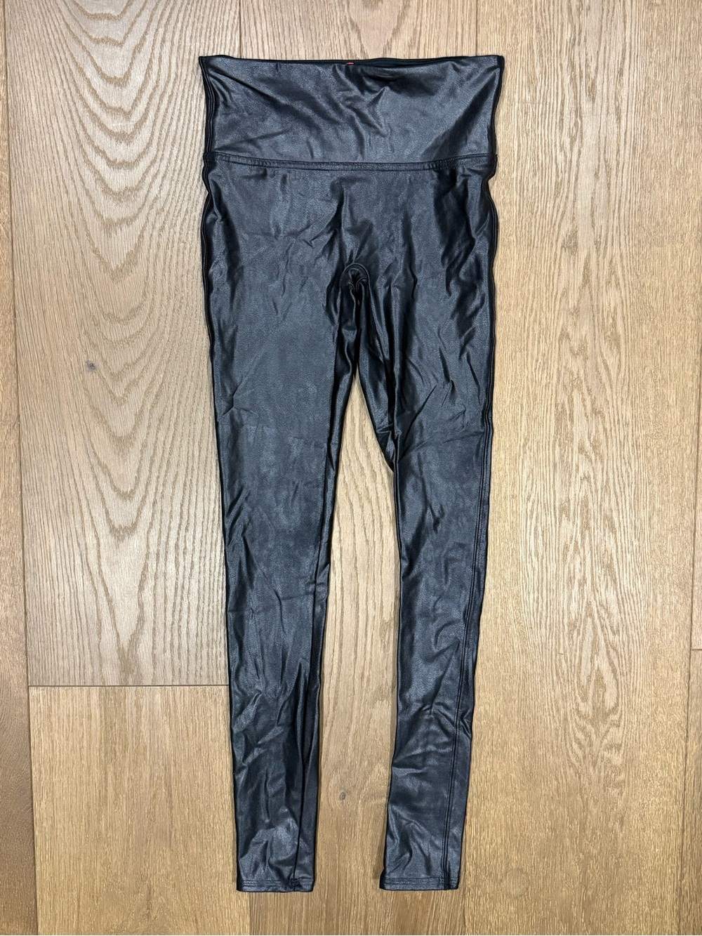 SPANX Black High-Waist Shiny Leggings